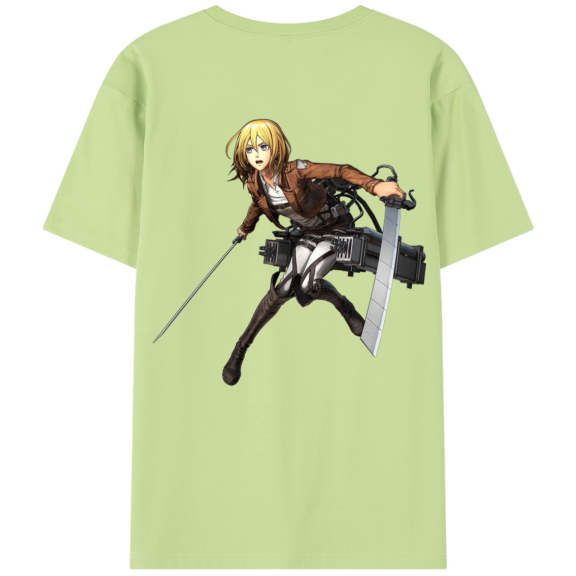 （画像用） 進撃の巨人 クリスタ·レンズ Attack on Titan Christa Lenz 綿100％半袖Tシャツ（背面プリント）